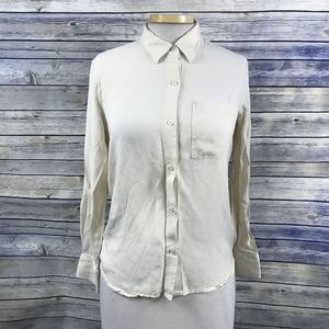 Talula Womens button down shirt Cream Collared